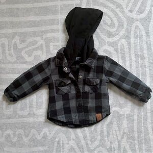 Little Bipsy - Hooded flannel Shacket - 6-12M